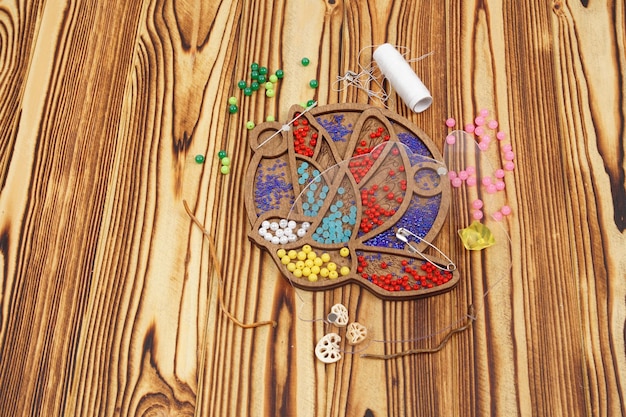 Zbliżenie kolorowych nici